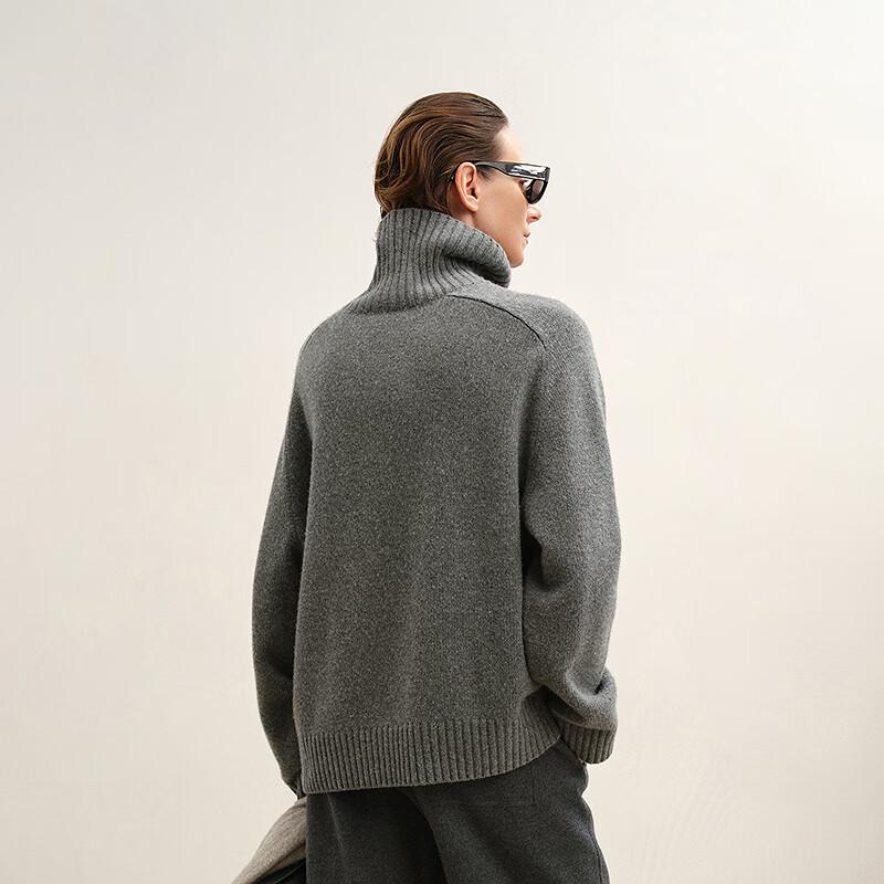 LESS Women's High-Neck Cashmere Blend Pullover Sweater