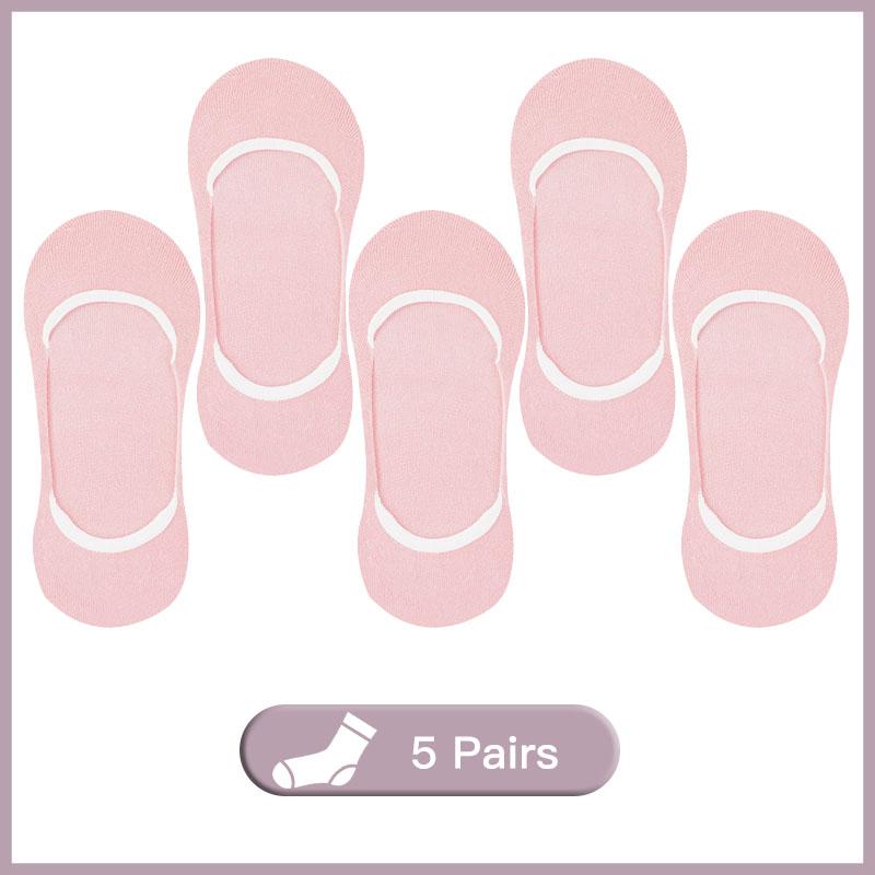 10 Pieces = 5 Pairs Women Invisible No Show Nonslip Loafer Socks Boat Liner Cotton Socks Comfortable Ankle Socks