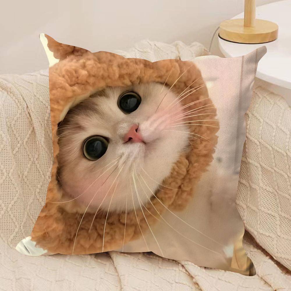 cute cat kawaii Cushion Cover Soft Plush Fabric DoubleSided Printed Cushion Covers for All Seasons Home Decor