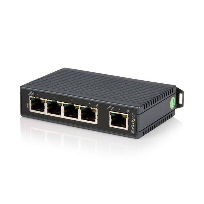 Comutator de rețea - STARTECH - IES5102 - 5 porturi RJ-45 - Montare pe șină DIN - Negestionat