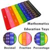 Montessori Math Toys for Children Fraction Stacking Tower Activity Set Math Accessories Counting Rainbow Blocks Teaching Aids 6+