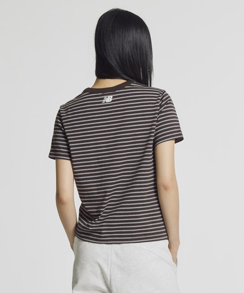 Nyuballanseu Nbneg2W422 / Women Essential Basic Striped Short Sleeve T-Shirt (Brown)