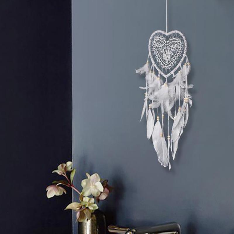 Fancy Dream Catcher With Led Light String Hollow Hoop Heart Shape Pendant Home