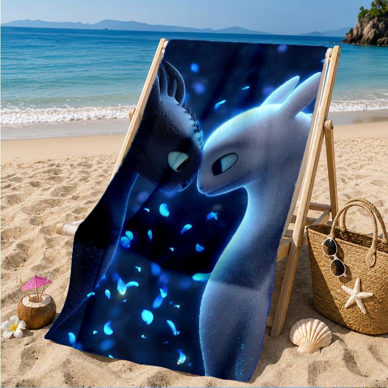 Dragons In The Snow Beach Towel, Super Soft Microfiber, Perfect Gift for Her/Him, Birthday, for Pool, Beach, Travel, Decor Beach Party