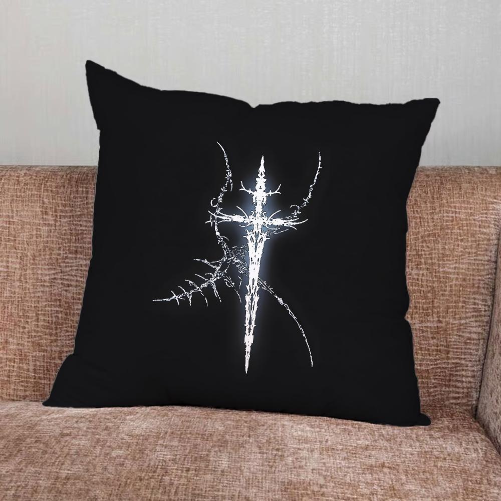 Cyber Sigil Cross Goth Pillow Case For Home Bedroom Car Office Decoration Living Room Sofa Cushion Cover Suitable