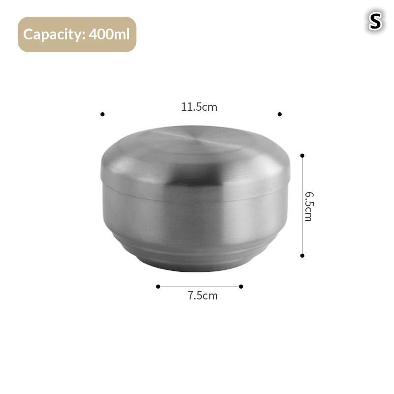 304 Double-layer Stainless Steel Rice Bowl With Lid Soup Rice Bowl Cuisine Home Creative Child Small Bowl Cuisine For Home