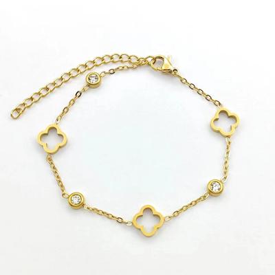Neues Glücks-Vierblatt-Kleeblatt-einfaches Armband Hochwertiges Trend-Damenarmband