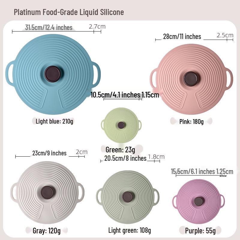 Silicone Fresh-Keeping Lid Set: Microwave-Safe, Spill-Proof, Glass Bowl Covers