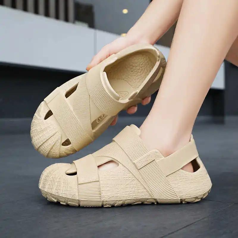 Fashion Anti-slip Drawstring Men's Beach Slipper Men's Barefoot Shoes Luxury Man Sandals Sneakers Sport College Sapateneis Link Vip