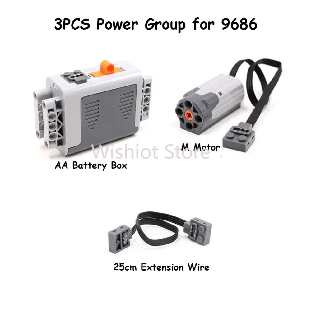 Legoeds-compatible MOC Technical Power Functions M Motor 8883 Modified Remote Control Power Group Train Lithium Battery Box 9686