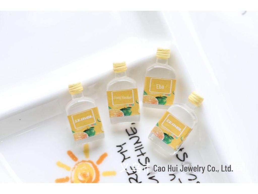 Miniature Resin Beverage Bottle Night Light Ornament for DIY Jewelry