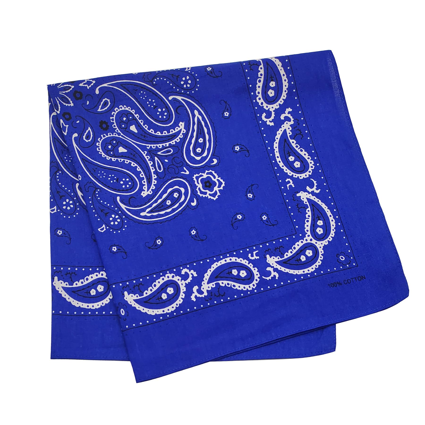 Trifong Bandana Blue 100% Cotton Bandana Adults Bandana Paisley Handkerchief Cashew Nut Pattern Men s Unisex Large 55cm x 55cm