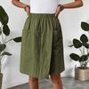Women's Fashion Pants And Skirts Color Elastic Waist Pocket Casual Shorts