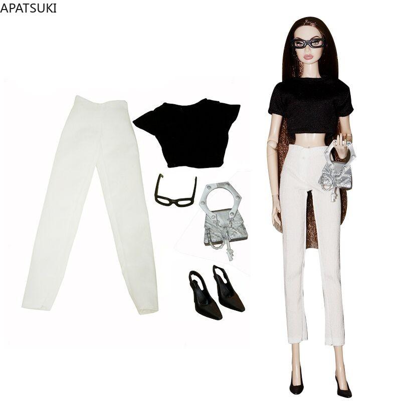 Fashion Doll Clothes Set for Barbie Outfits Office Lady 1/6 Dolls Accessories For Barbie Shoes Bag Glasses Shirt Pants Kid Toys