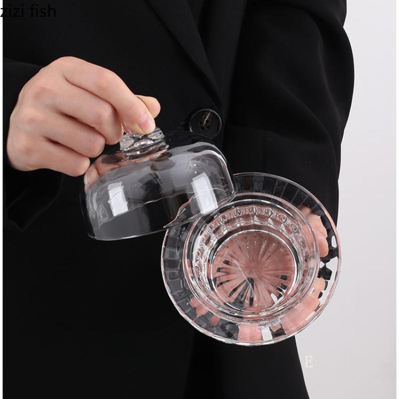 Glass Dessert Plate with Lid Dining Plate Cake Plates Dim Sum Dish Caviar Dish Butter Dish Sashimi Plate Fruit Dishes Salad Bowl