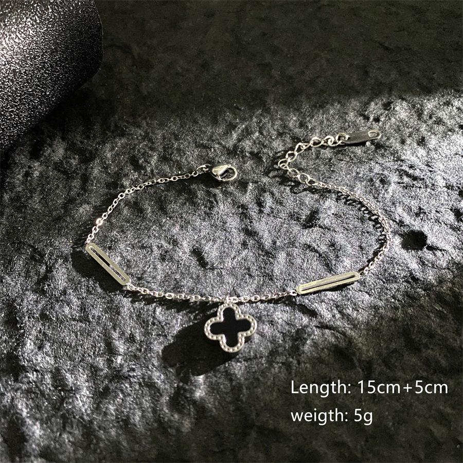 Four-leaf Clover Bracelet Titanium Steel Fashionable Roman Numeral Butterfly Bracelet
