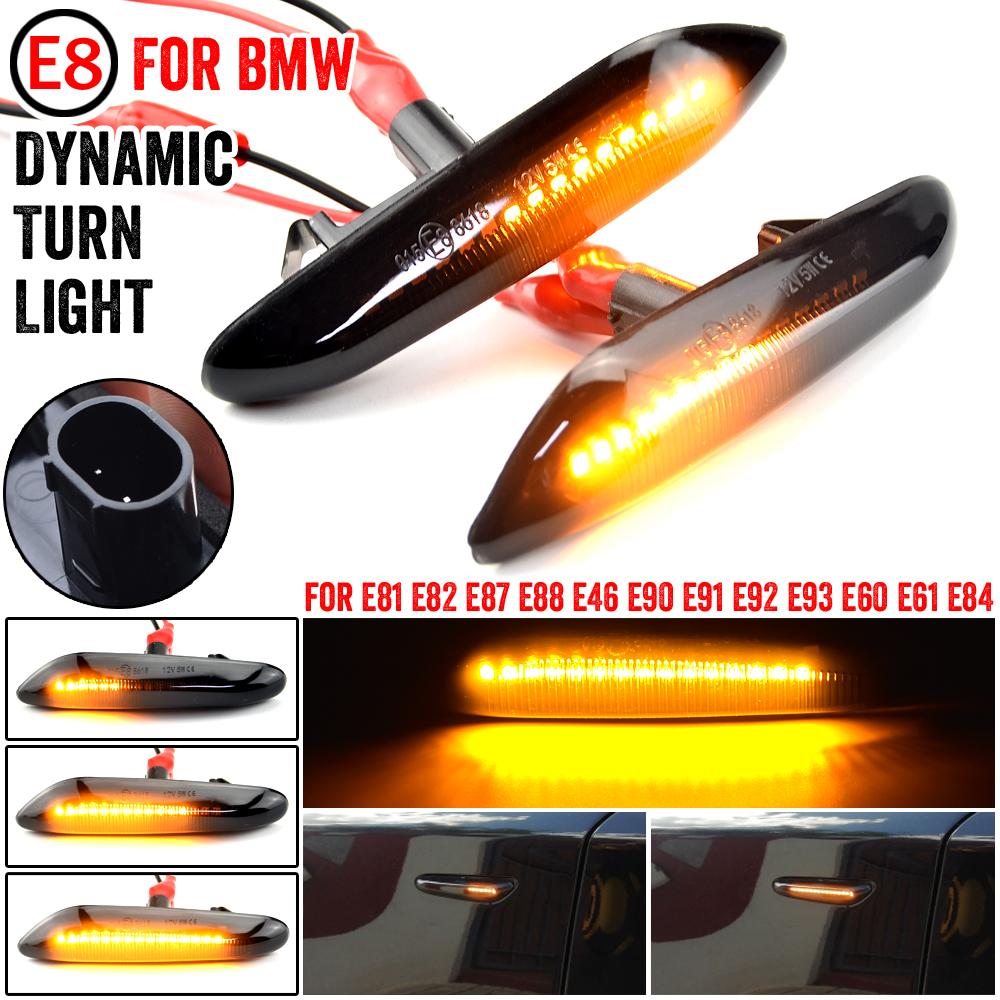 Dynamic Flowing LED Turn Signal Side Marker Light Blinker Lamp For BMW E90 E91 E92 E93 E60 E87 E82 E46