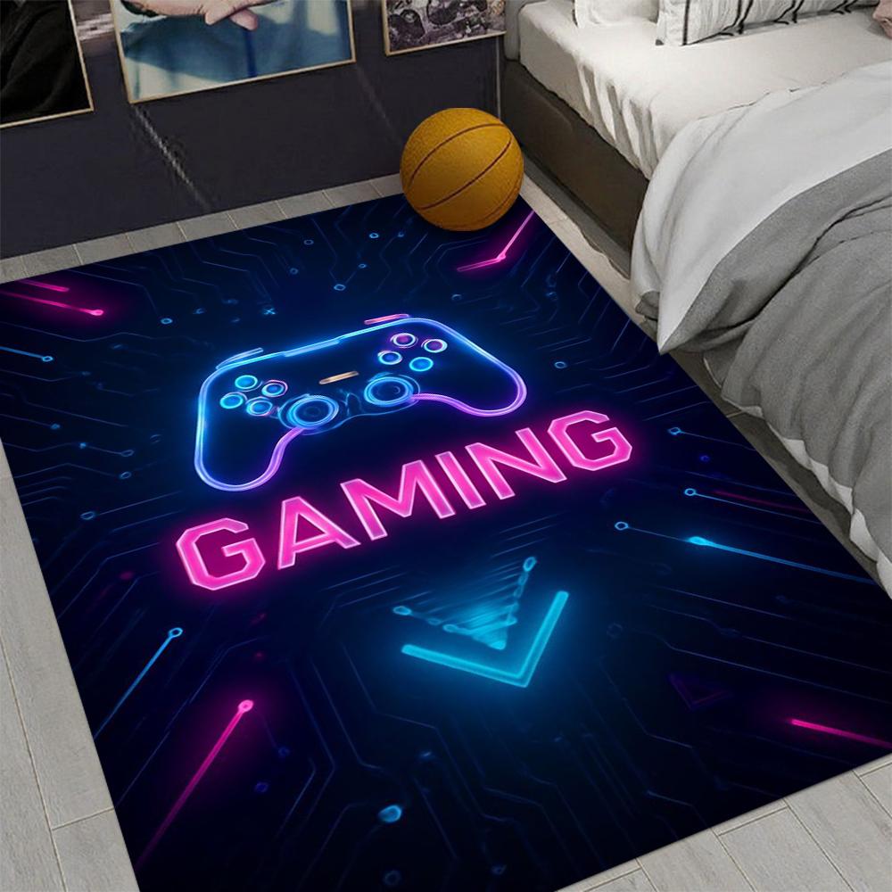 Alfombra de Juego para Habitación de Niño Alfombra Gamer Alfombra Temática de Juegos para Habitación de Niños Alfombra de Mando de Juego para Sala de Juegos Sala de Esports