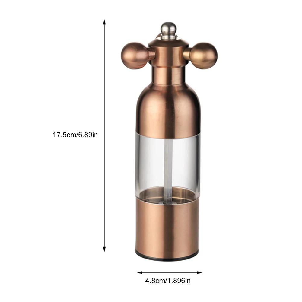 Small Manual Grinder 304 Stainless Steel Spice Seasoning Bottle Adjustable Coarseness Manual Grinding Bottle Home Kitchen Tools