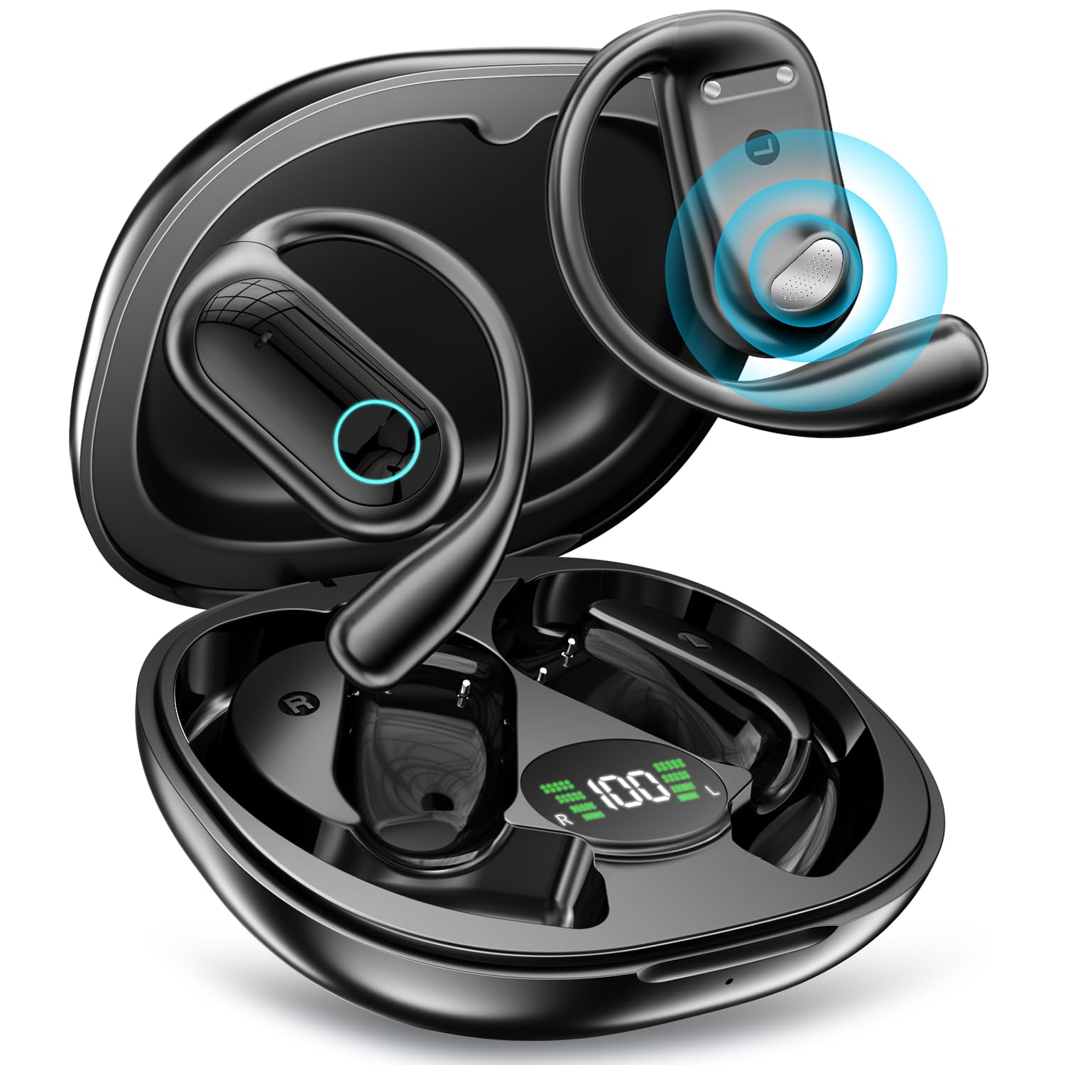 

Беспроводные наушники Bluetooth с защитой от утечки звука, сенсорным управлением от случайных нажатий, светодиодной индикацией, полным диапазоном звучания, автоматическим быстрым подключением, сертифицированные технически