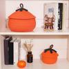 Halloween Woven Pumpkin Basket with Lid Pumpkin Gift Basket Multi-Function Candy Basket Decorative for Candy Snacks Toys