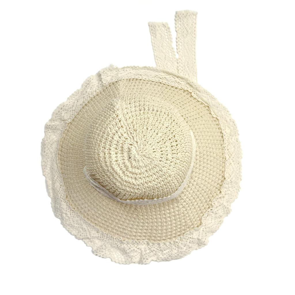 Straw UV Sun Wide Large Lace Sun Protection [NAMEOF] Women's Hat, Protection, Hat, Face-Slimming Effect, Brim, Spring/Summer, Size, Ribbon, Foldable,