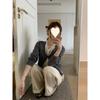 Korean Autumn Style Color-Block Omelet Egg Roll Sweater