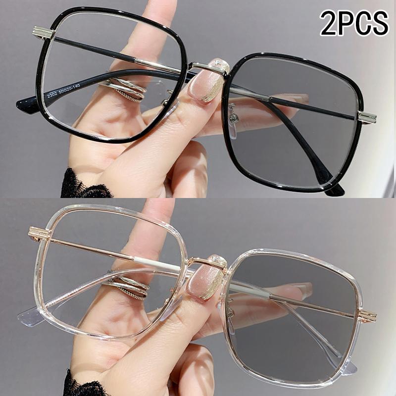 1PCS Color-changing Anti-blue Light Glasses Large Frame Fashion High-end Sense For Men Women Myopia Glasses 2302