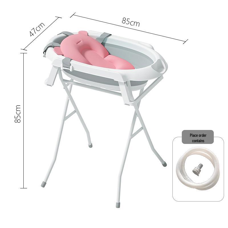 Newborn Bath & Care Station: Infant Bathtub, Diaper Changing, Drying Rack - No Bending