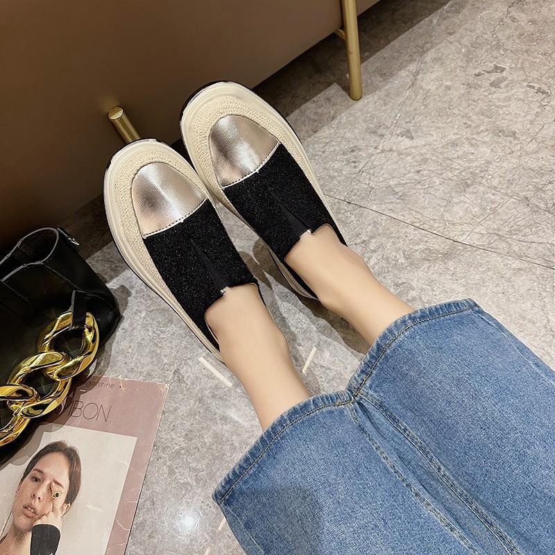 Leopard Print Color-blocking Single Shoes for Women's Spring/Autumn 2025 New Thick-soled One-foot Dad Casual Sneaker Cake Shoes