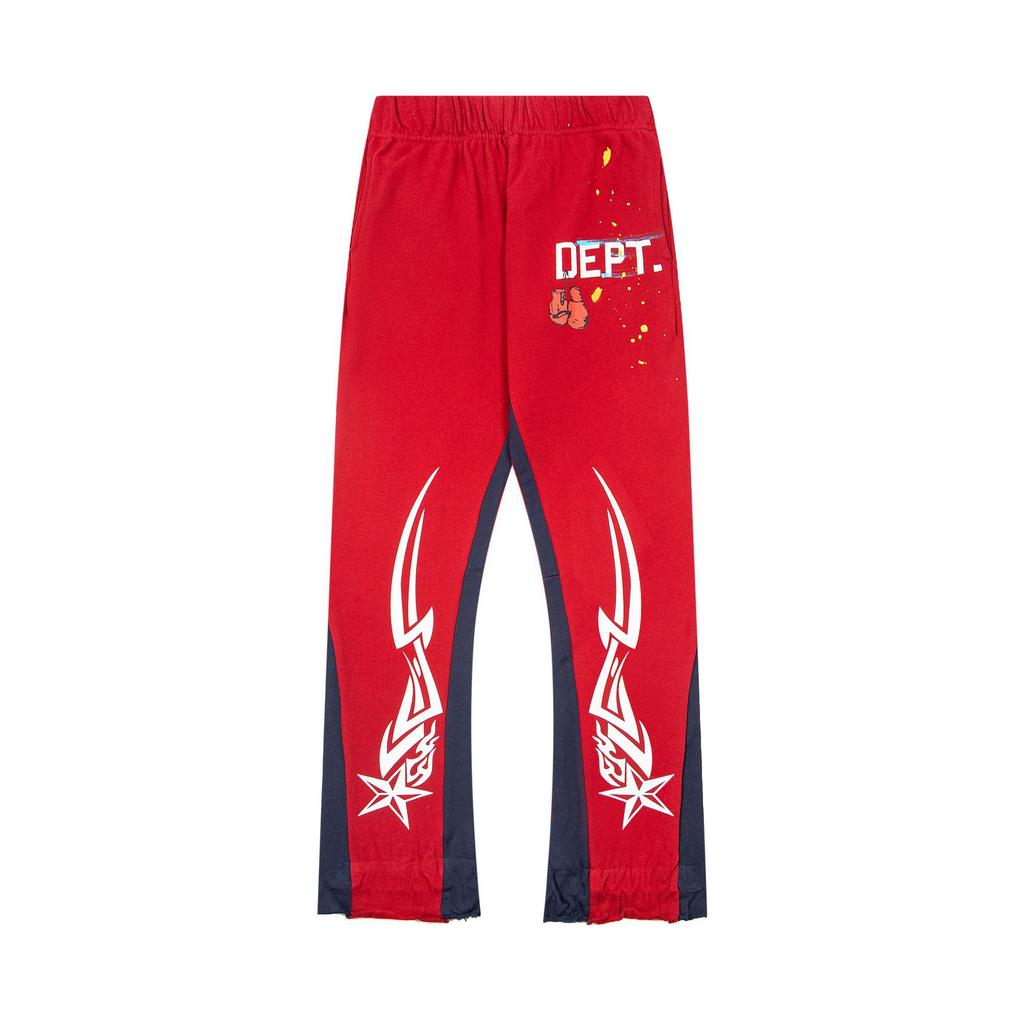 Cross-border Foreign Trade G D Splashing Ink Graffiti Casual Loose Trousers Splicing Couple Leggings Sweatpants Tide Men and Women the Same Style