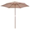 Wooden Mast Sun Umbrella 270 Cm Taupe
