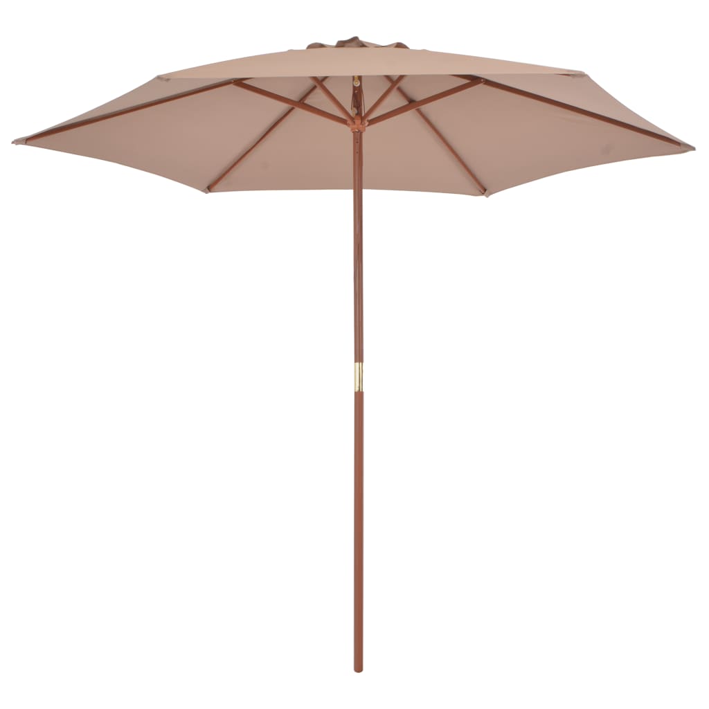 Wooden Mast Sun Umbrella 270 Cm Taupe