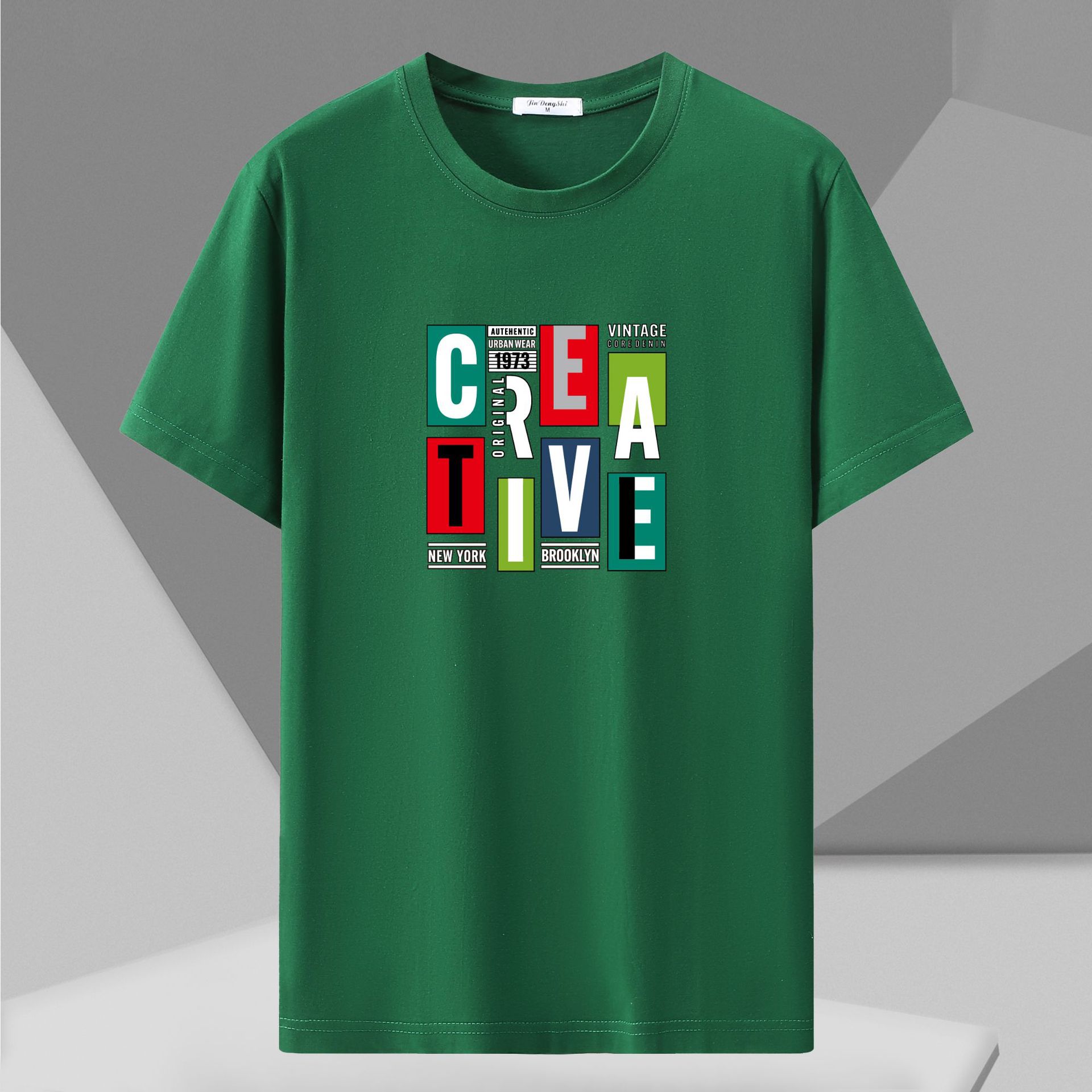 

Футболка свободного покроя из чистого хлопка 12XL с графическим принтом 12XL зелёный