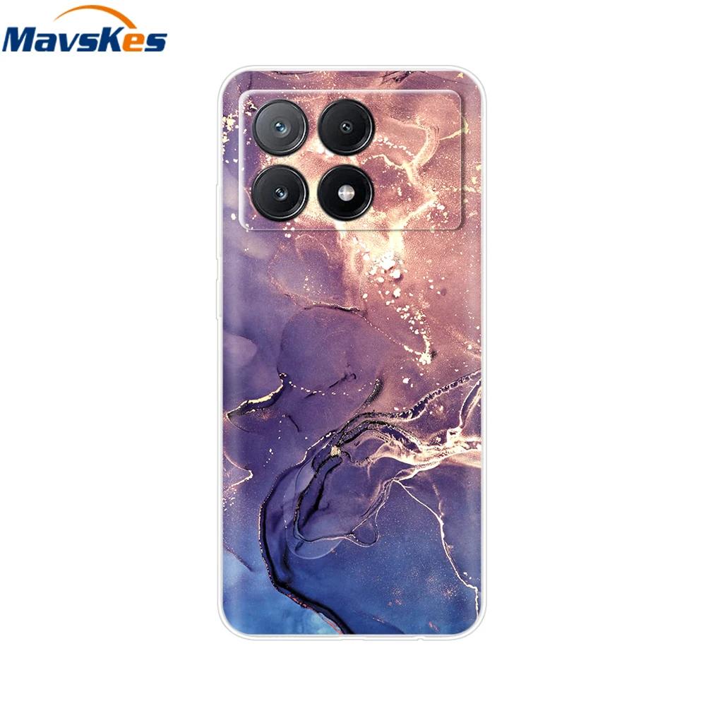 For Xiaomi Poco X6 Pro Case TPU Soft Painted Phone Cases For Xiomi Poco X6 PocoX6 Pro 5G Silicone Cover Flower Fundas Protective