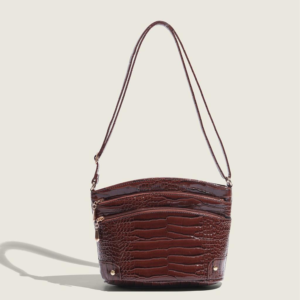 Retro Red Bucket Bag, Shoulder Bag, Fashionable Crossbody Bag