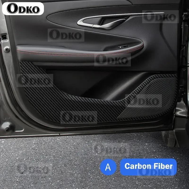 For Changan Unik Uni k    2024 Carbon Fiber Pattern Door Anti Kick Pad Is Anti Stepping Wear Resistant And Easy