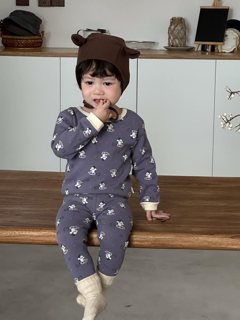 [Upgraded Version] Children's Pajamas and Girls' Class A Long Johns, Long Johns, Wool Pull-up Rack Homewear Set