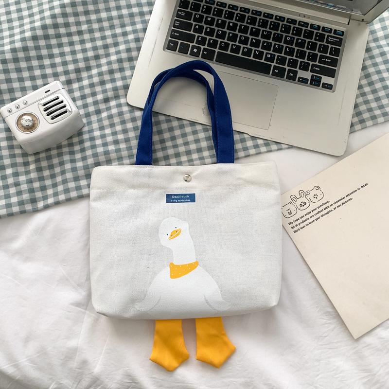 

Летняя новая женская сумка из утиного холста, милая и модная сумочка, свежая и простая студенческая сумка через плечо белый