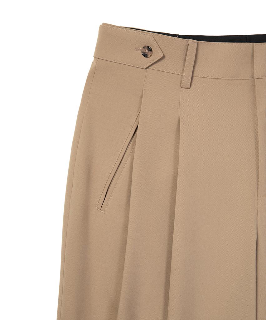 Sinkia Heritage Adjustable Double-Pleat Trousers Tan Beige