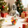Pote de Presente Lâmpada de Natal Lâmpadas Transparentes de Plástico Enchíveis Formato de Enfeites com Tampa Rosqueável Pote Vazio para Doces Cartões para Artesanato DIY Decoração de Natal