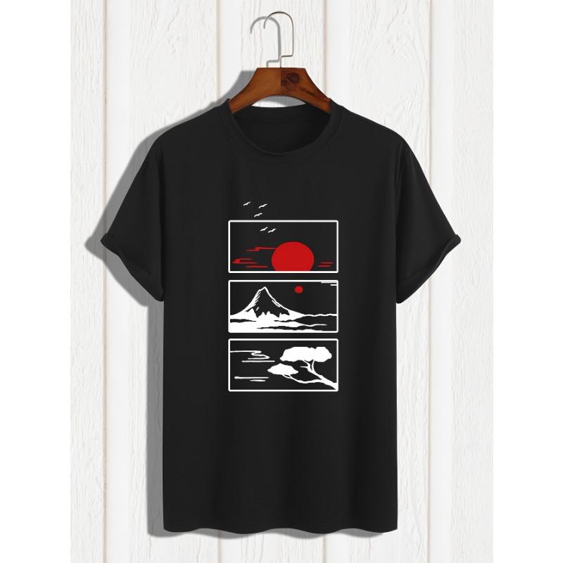 European Size Men's Summer Printed Short Sleeve T-Shirt Top