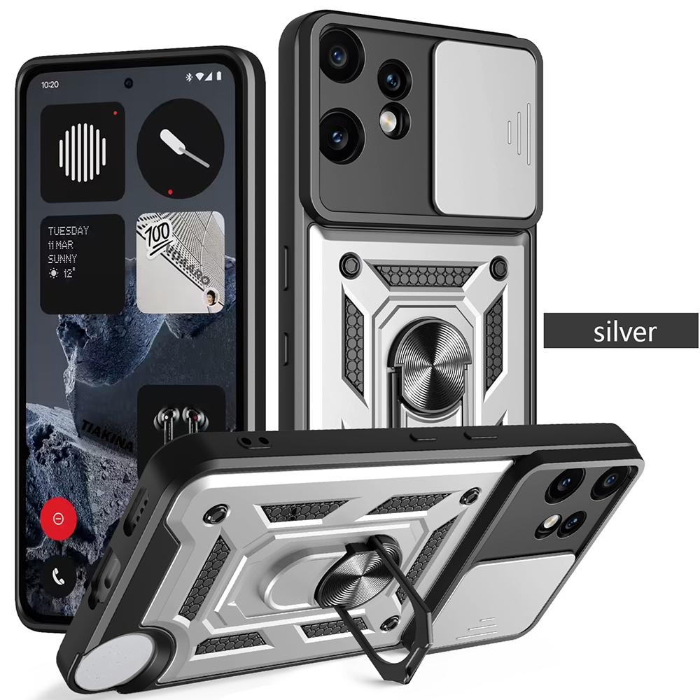 Slide Lens Armor Funda for Nothing CMF Phone 2 Pro 5G Case for Nothing CMF Phone 2 Pro 5G Case Magnetic Ring Stand Holder Cover