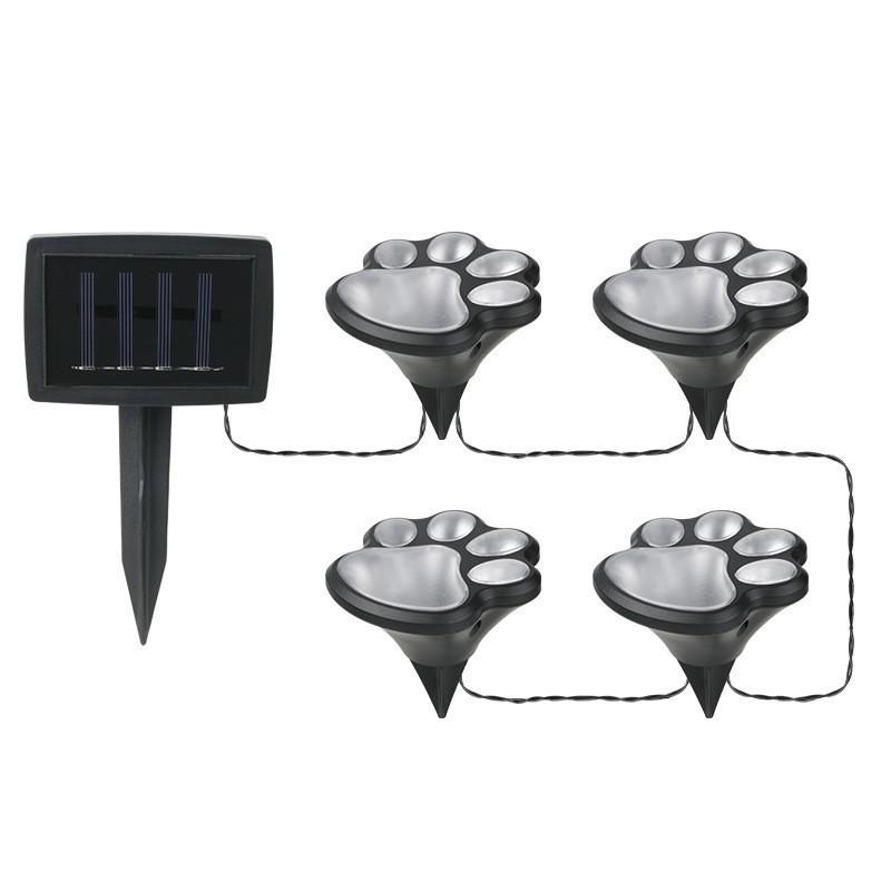 Paw Shaped Solar Garden Lights With Waterproof Led Outdoor Landscape Decor For Nighttime Illumination