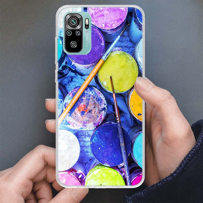 Watercolors Set Paint Palette Painting Box Phone Case For Xiaomi Redmi Note 14 13 12S 12 10 10S 11 Pro Plus 11S 11E 11T 9 9S Sof