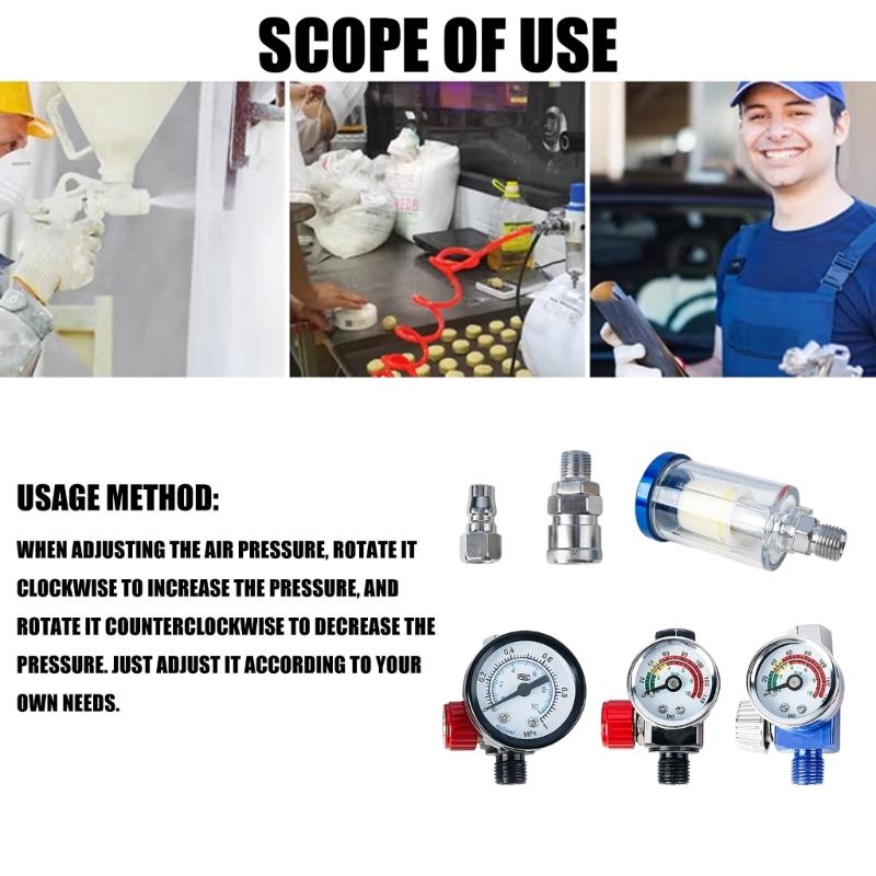Automotive Painting Accessory Plastic Filter Air Oil Water Separator With Regulator Fit Multiple Sprayer Model