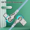 Dual Elbow USB C Cable 180 Degree Angled 3A Fast Charging & Data Sync Data Cord Nylon Braided Charging Cord for Most Phones
