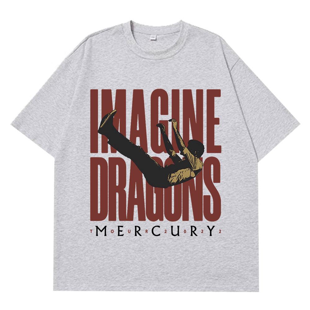 Imagine Dragons Mercury Tour Concert T Shirt Hip Hop Rock Band Tshirt Unisex Women Harajuku Cotton Loose Short Sleeve Top Unisex