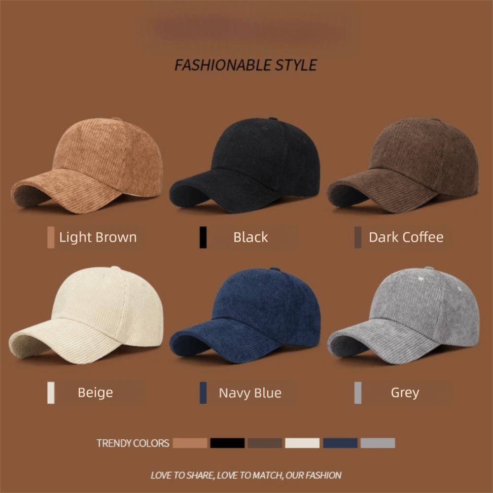 Solid Color Duckbill Cap Corduroy Baseball Cap Casual Unisex Cap