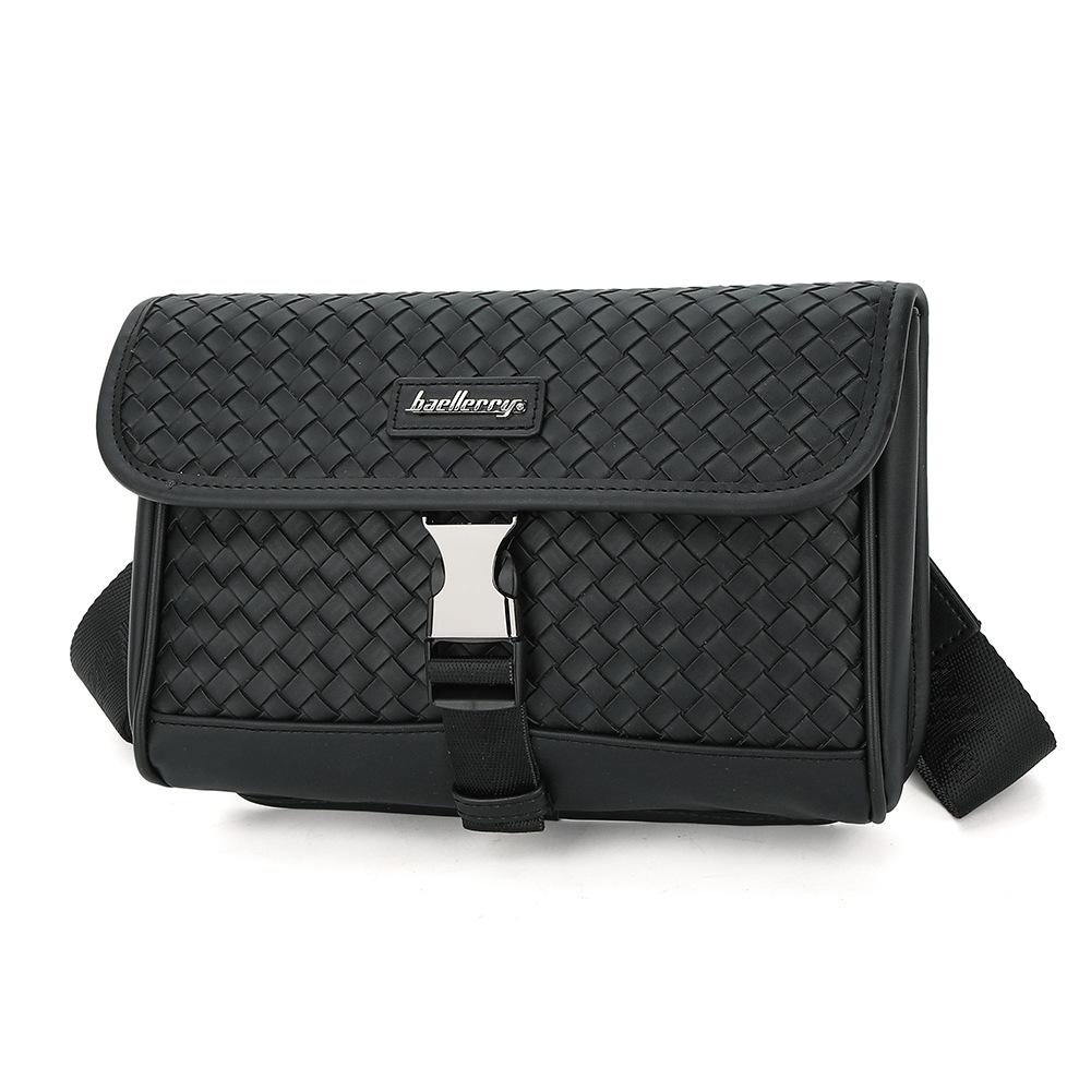 Новая мужская сумка деловая плетеная сумка-мессенджер на плечо водонепроницаемая пряжка ручная сумка мужская чёрный